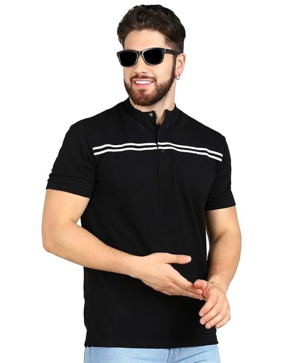 Alan Jones Clothing Men’s Mandarin Collar Polo T-Shirt
