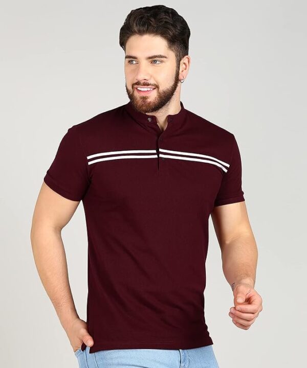Alan Jones Clothing Men’s Mandarin Collar Polo T-Shirt
