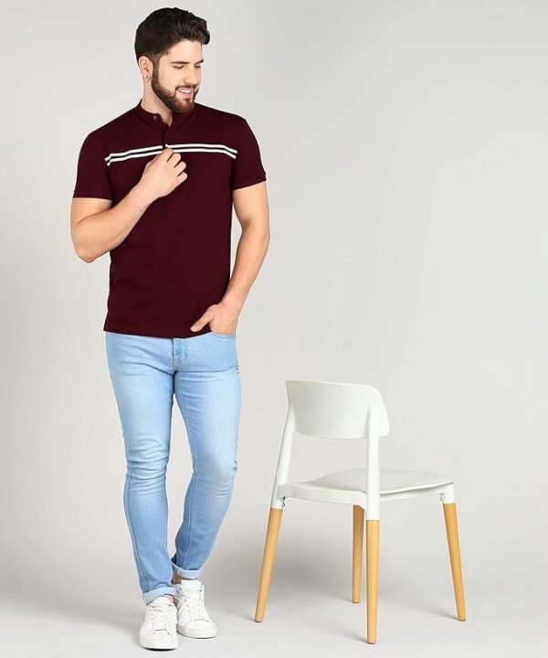 Alan Jones Clothing Men’s Mandarin Collar Polo T-Shirt