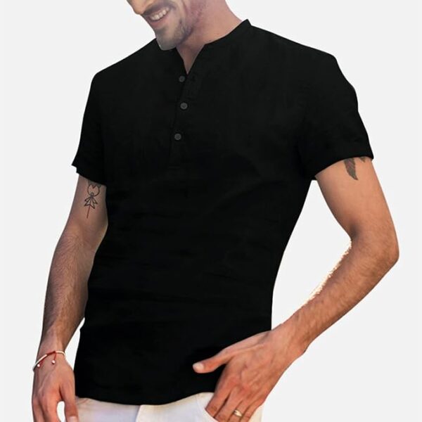 Kelei Men's Solid Regular Fit Short Sleeve Cotton T-Shirt
