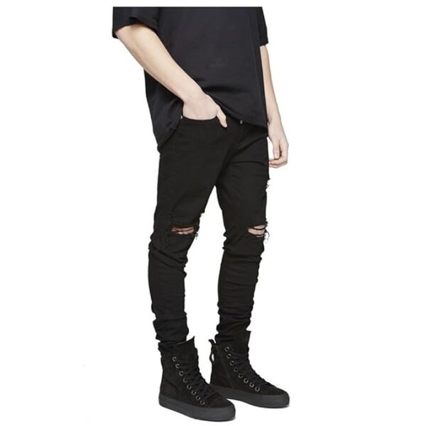 LONGBIDA Men's Slim Fit Ripped Stretch Skinny Jeans for Men, Distressed Tapered Leg Fashion Pants