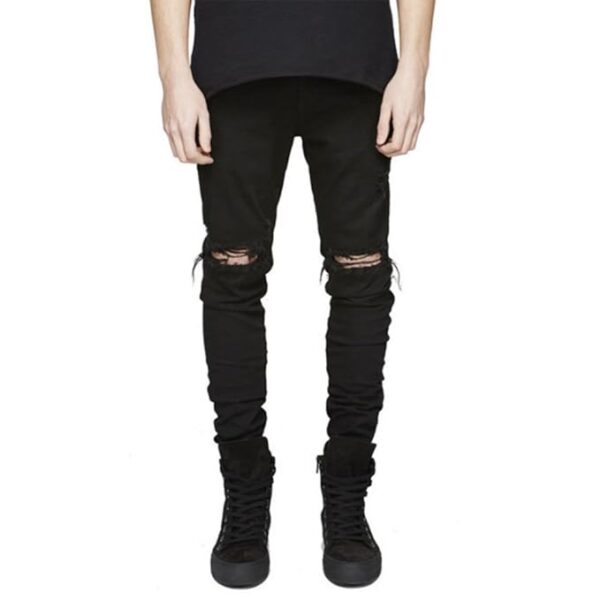 LONGBIDA Men's Slim Fit Ripped Stretch Skinny Jeans for Men, Distressed Tapered Leg Fashion Pants