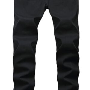 Qazel Vorrlon Men's Blue Skinny Jeans Stretch Washed Slim Fit Pencil Pants
