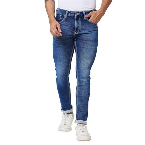 Rise Regular Fit Blue Jeans for Men