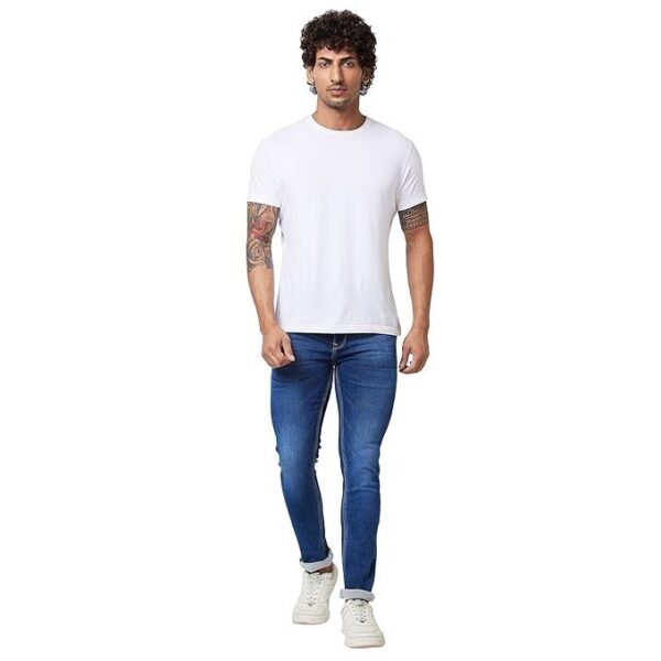 Rise Regular Fit Blue Jeans for Men