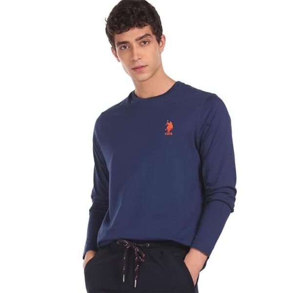 U.S. POLO ASSN. Men Comfort Fit Heathered Cotton I655 Regular Fit T-Shirt - Pack of 1