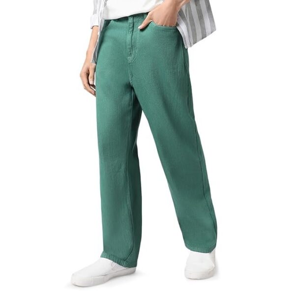 Men's Loose Baggy Fit Washed Jeans Non-Stretchable