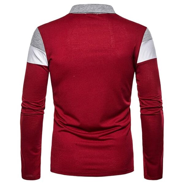 yayay Men’s Casual Shirt Long Sleeve Slim Fit Shirts Contrast Color Patchwork T-Shirts Cotton Tops (Pack Of 2))